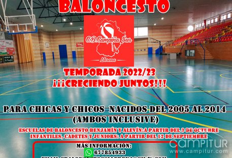 El C.B. Campiña Sur de Llerena abre el plazo de inscripción para la temporada 2022/23