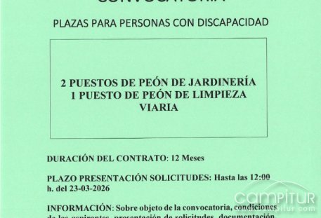 Fomento de la Campiña Sur oferta tres puestos de trabajo para personas con discapacidad en Azuaga